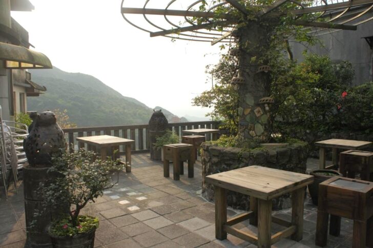 景色のいいテラス席