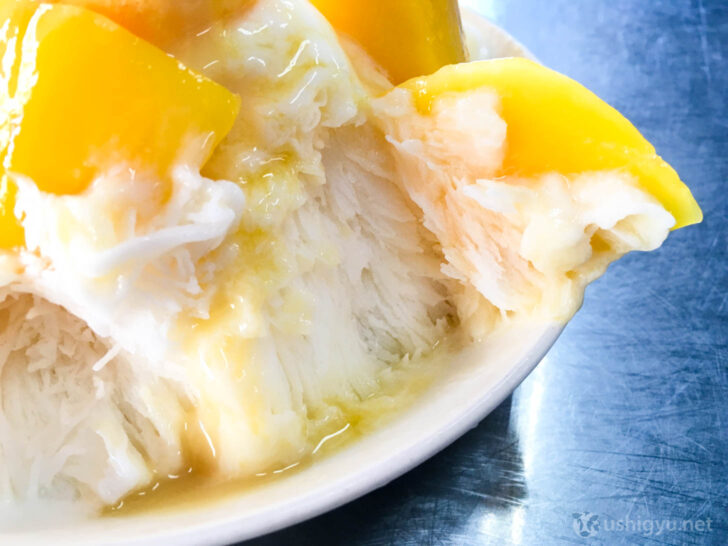 ミルクかき氷のふわふわ食感がたまらない